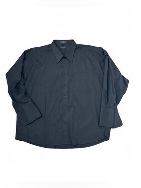 domani blue label dress shirts Domani Blue Label Stiped Button Up Shirt Mens Size M 32/33 Gray Pink Cotton Poly